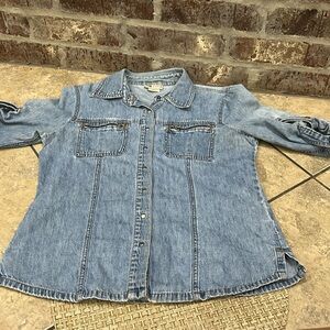 Faded Glory Classic Denim Short Sleeve Shirt Medium